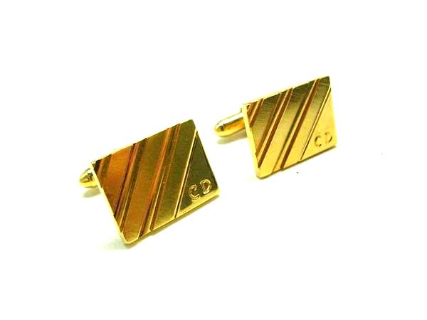 ChristianDior クリスチャンディオール カフスボタン カフリンクス アクセサリー 紳士 ビジネス メンズ ゴールド系 DM6631