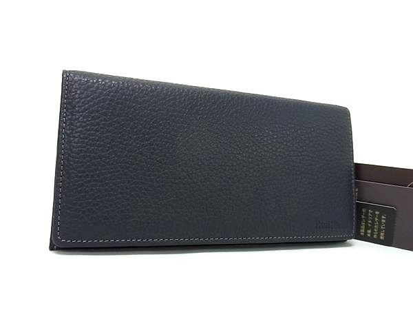 ■新品■未使用■ Paul Stuart ポールスチュアート レザー 二つ折り 長財布 ウォレット 小銭入れ 札入れ メンズ ネイビー系 FM4266(4)