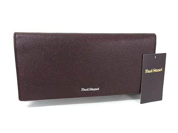 ■新品■未使用■ Paul Stuart ポールスチュアート レザー 二つ折り 長財布 ウォレット 札入れ 小銭入れ メンズ ブラウン系 BL8212