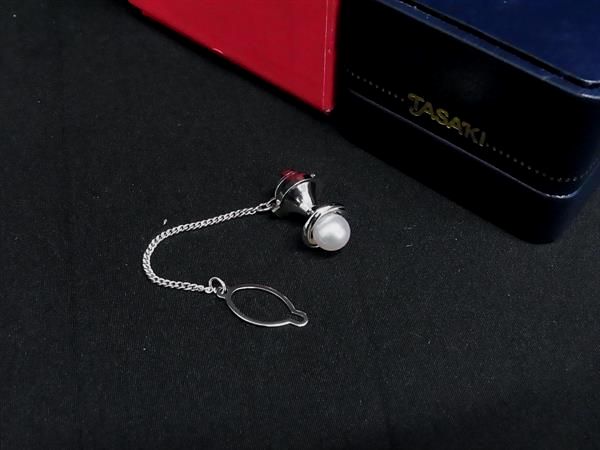 ■極美品■ TASAKI タサキ ネクタイピン タイタック アクセサリー ビジネス 紳士 レディース シルバー系 DH5521