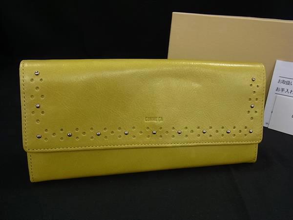 乐天商城 - ■極美品■ COMME CA コムサ レザー 二つ折り 長財布 ウォレット 札入れ 小銭入れ カード入れ レディース イエロー系 DH6463