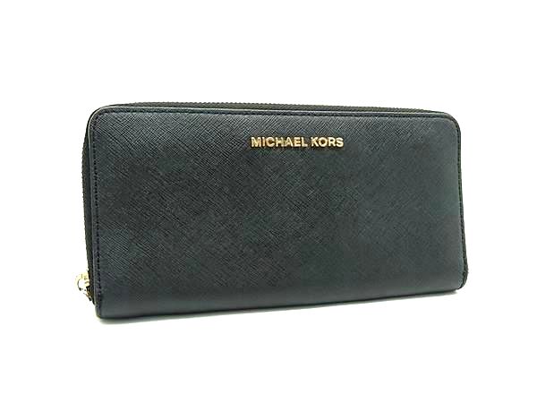 乐天商城 - MICHAEL KORS マイケルコース レザー ラウンドファスナー 長財布 ウォレット レディース ブラック系 DH7843