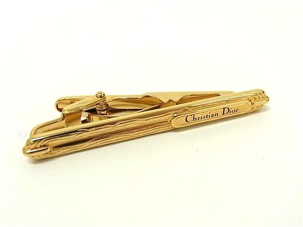 ■美品■ ChristianDior クリスチャンディオール ヴィンテージ タイクリップ ネクタイピン アクセサリー メンズ ゴールド系 DN1770