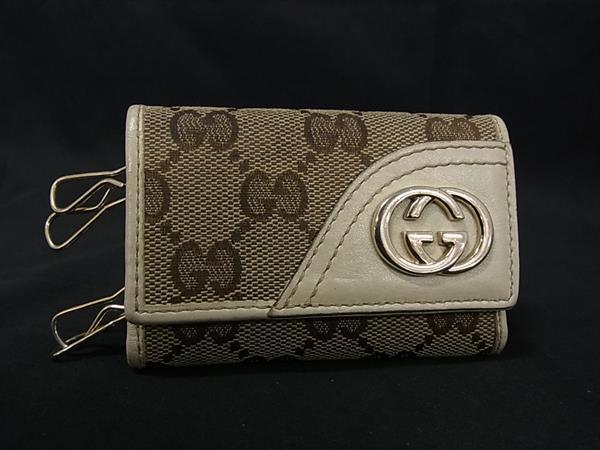 わ*P様 [新品、未使用] ❤️GUCCI❤️ ベージュレザーキーケース GGロ グッチレディース 財布・小物ダブルG キーケース | GUCCI® JP