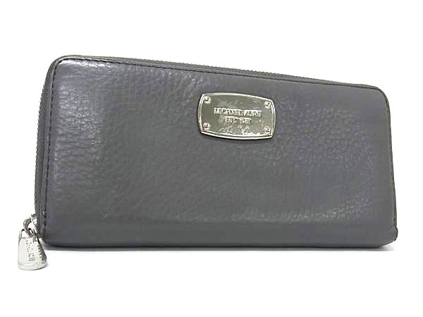 乐天商城 - MICHAEL KORS マイケルコース レザー ラウンドファスナー 長財布 ウォレット 札入れ 小銭入れ カード入れ レディース グレー系 DK6029