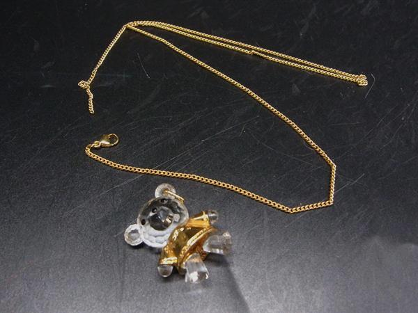 SWAROVSKI スワロフスキー クリスタル くま ベア ネックレス ペンダント アクセサリー レディース ゴールド系×クリア DM8711