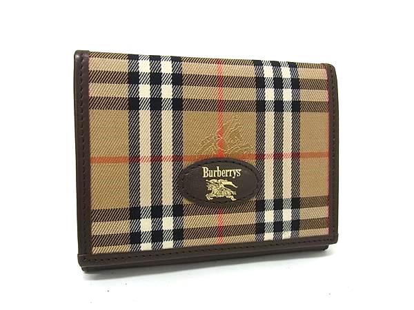 Burberrys バーバリーズ ノバチェック キャンバス カードケース カード入れ 名刺入れ パスケース 定期入れ メンズ ブラウン系 DP2098