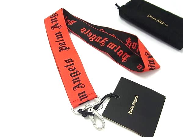 ■新品同様■ Palm Angels パームエンジェルス ポリエステル ネックストラップ アクセサリー メンズ レディース レッド系 FF7754