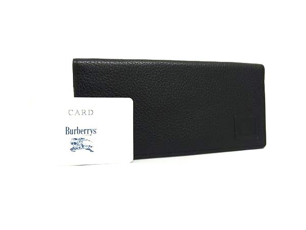 ■美品■ Burberrys バーバリーズ レザー 内部ノバチェック 二つ折り 長財布 札入れ カード入れ レディース ブラック系 FG3847