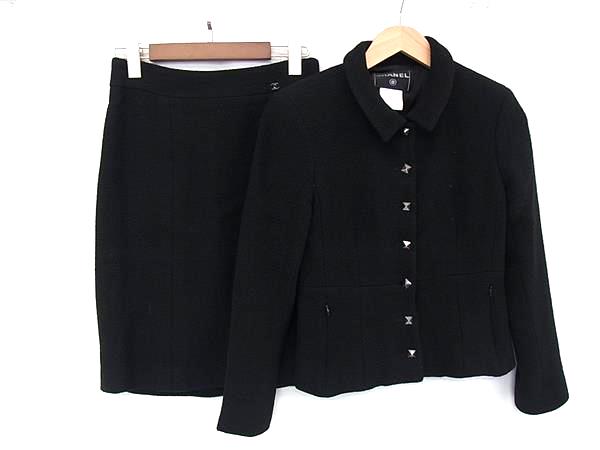 極美品◎CHANEL シャネル ヴィンテージ 97P P07199 ウール 裏シルク 