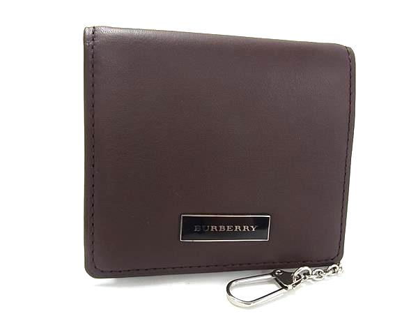 ■極美品■ BURBERRY バーバリー レザー 内部ノバチェック コインケース コインパース 小銭入れ 小物入れ ブラウン系 BP9166