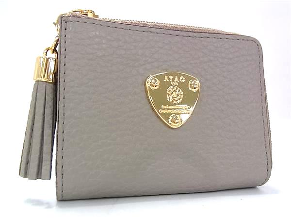 乐天商城 - ■新品■未使用■ ATAO アタオ ワルツ ケリー レザー 三つ折り 財布 ウォレット 札入れ 小銭入れ カード入れ グレージュ系 BT4060