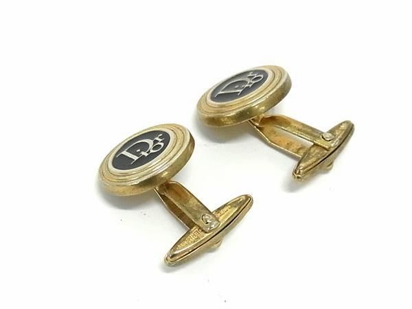 ChristianDior クリスチャンディオール ヴィンテージ カフス カフリンクス アクセサリー ビジネス 紳士 メンズ ゴールド系 DE7551 冠婚葬祭 結婚式 葬式