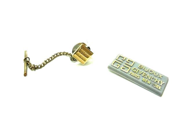Other - GIVENCHY ジバンシィ ロゴプレート ネクタイピン タイチェーン アクセサリー 紳士 メンズ ゴールド系 DF0588 冠婚葬祭 結婚式 葬式