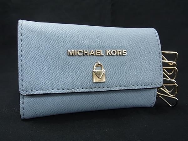 極美品　MICHAEL KORS ショルダーバッグ　MKロゴ　ライトブルー MICHAEL KORS - 極美品 MICHAEL KORS ショルダーバッグ MKロゴ ライト