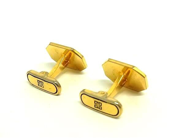 pleasure-Store 楽天市場店のGIVENCHY ジバンシィ カフスボタン カフリンクス アクセサリー 紳士 ビジネス メンズ ゴールド系×シルバー系 DF4746 冠婚葬祭 結婚式 葬式｜アングル2