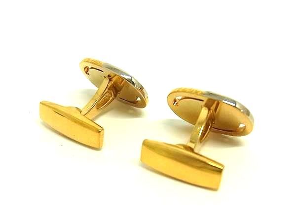 ■美品■ mila schon ミラショーン カフスボタン カフリンクス アクセサリー ビジネス 紳士 メンズ ゴールド系×シルバー系 DF9871 冠婚葬祭 結婚式 葬式 2
