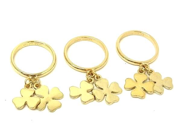 ■美品■ MARC JACOBS マークジェイコブス クローバー リング 指輪 アクセサリー 約18号 3点セット まとめ売り ゴールド系 DG0322