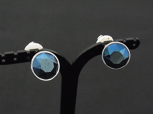 SWAROVSKI スワロフスキー カラーストーン クリップ式 イヤリング アクセサリー レディース シルバー系×ブルー系 DN0144