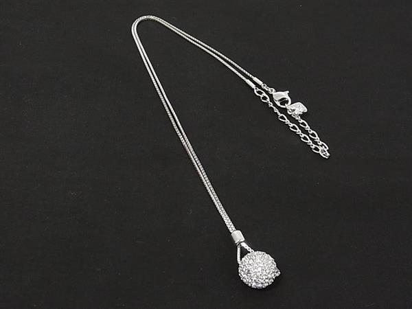 ■美品■ SWAROVSKI スワロフスキー ラインストーン ネックレス ペンダント アクセサリー レディース シルバー系 DN8866