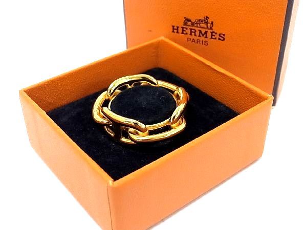 ■新品同様■ HERMES エルメス シェーヌダンクル ルカデ スカーフリング スカーフ留め アクセサリー レディース ゴールド系 AQ7454のサムネイル