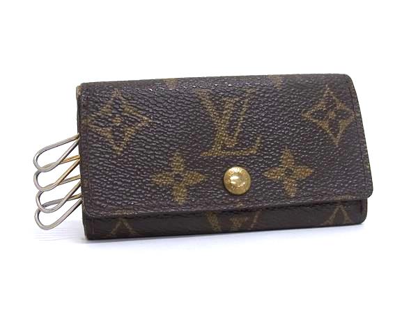 LOUIS VUITTON ルイヴィトン M62631 モノグラム ミュルティクレ4 4連 キーケース 鍵入れ メンズ レディース ブラウン系 DJ1847