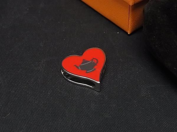 ■新品■未使用■ HERMES エルメス ティータイム スカーフリング スカーフ留め アクセサリー レッド系×シ..