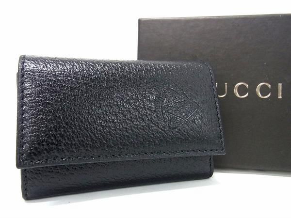 ■新品■未使用■ GUCCI グッチ レザー 6連 キーケース 鍵入れ メンズ ブラック系 BF5009
