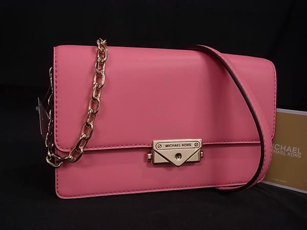 乐天商城 - ■新品■未使用■ MICHAEL KORS マイケルコース レザー チェーン ショルダーバッグ クロスボディ レディース ピンク系 BI1674