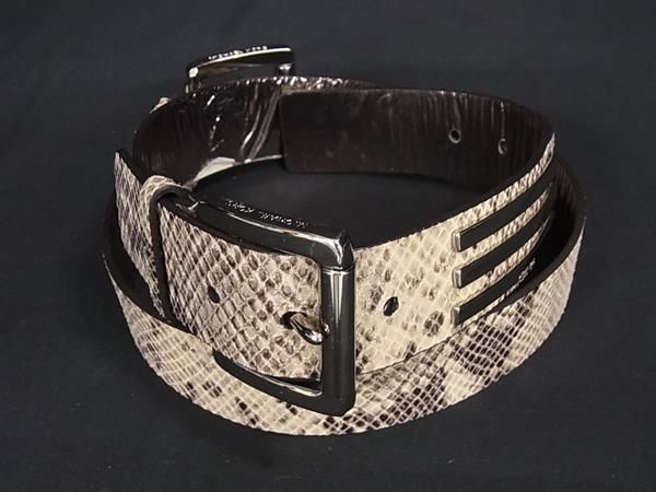 MICHAEL KORS マイケルコース パイソン型押しレザー ベルト レディース ライトベージュ系 DD7879