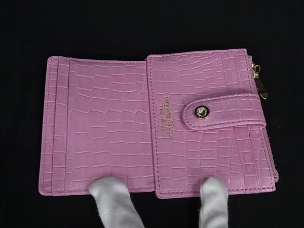 ■美品■ Samantha Thavasa サマンサタバサ プチチョイス クロコダイル型押しレザー カードケース パスケース ピンク系 DE4865