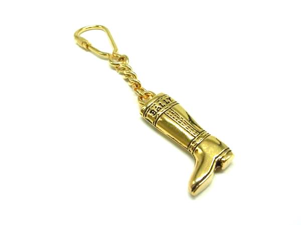 ■美品■ BALLY バリー ブーツモチーフ キーホルダー キーリング バッグチャーム ゴールド系 DM8785