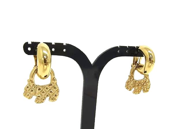 ■美品■ AGATHA アガタ ドッグ 犬モチーフ クリップ式 イヤリング アクセサリー レディース ゴールド系 DN1538