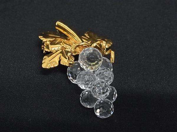 SWAROVSKI スワロフスキー グレープ ぶどう 葡萄 ピンブローチ ピンバッジ アクセサリー クリア×ゴールド系 DP1412