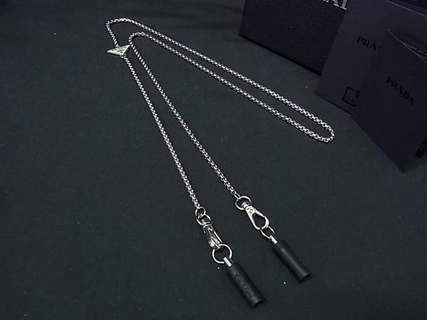乐天商城 - ■新品同様■ PRADA プラダ AirPods エアポッズ ワイヤレスイヤホン用 チェーン シルバー系 BS4757