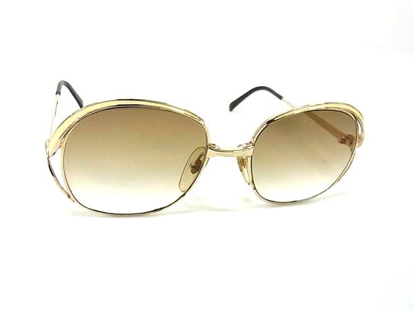 ChristianDior クリスチャンディオール 2145 47 度入り サングラス メガネ 眼鏡 めがね レディース アイボリー系×ゴールド系 DJ4823