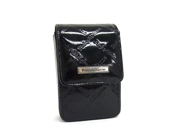 ■美品■ PINKY &amp; DIANNE ピンキーアンドダイアン パテントレザー シガレットケース 煙草ケース タバコケース ブラック系 DK4041