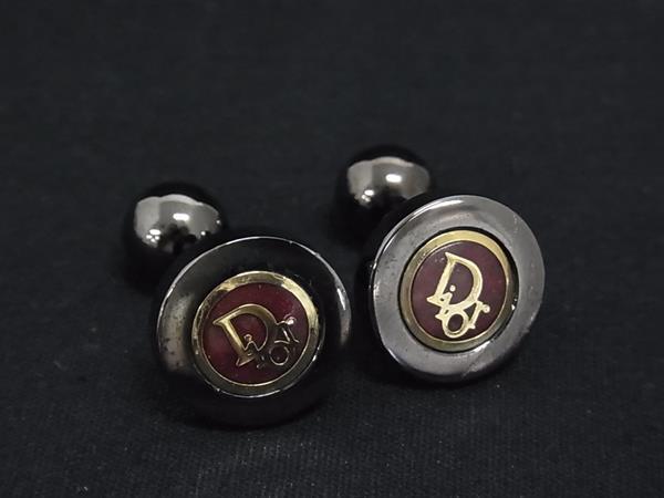 ChristianDior ディオール ヴィンテージ カフスボタン カフリンクス アクセサリー ビジネス 紳士 メンズ ダークシルバー系 DK7296