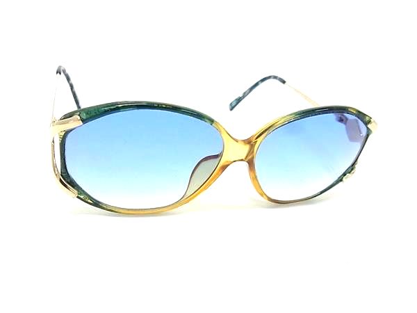 ■美品■ ChristianDior クリスチャンディオール 度入り サングラス メガネ 眼鏡 レディース メンズ ゴールド系 DJ2581