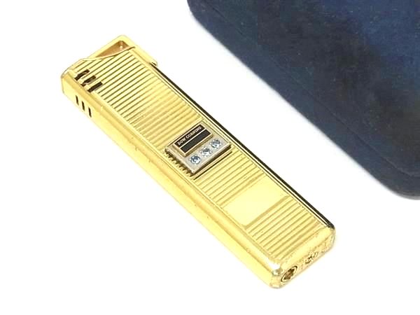 ■美品■ Colibri コリブリ 高級ガスライター プッシュ式ガスライター 喫煙グッズ 喫煙具 メンズ レディース ゴールド系 DK3792