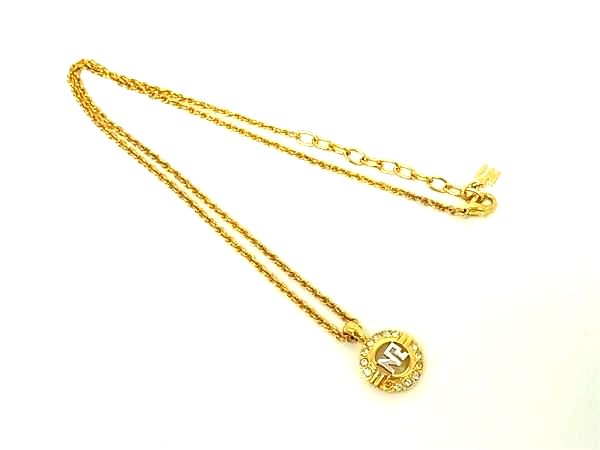 Rhinestone - ■美品■ NINA RICCI ニナリッチ ラインストーン ネックレス ペンダント アクセサリー レディース ゴールド系×シルバー系 DK4289