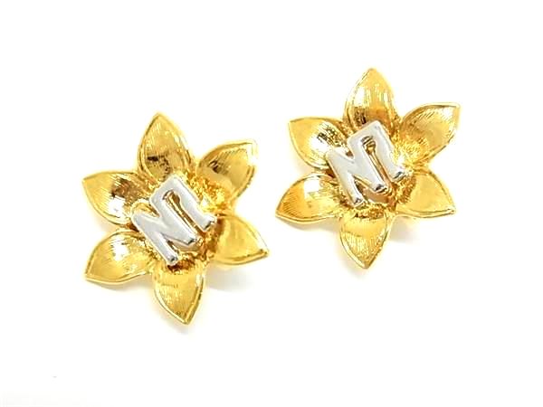 Other - ■極美品■ NINA RICCI ニナリッチ フラワーモチーフ 花 クリップ式 イヤリング アクセサリー ゴールド系×シルバー系 DK4291