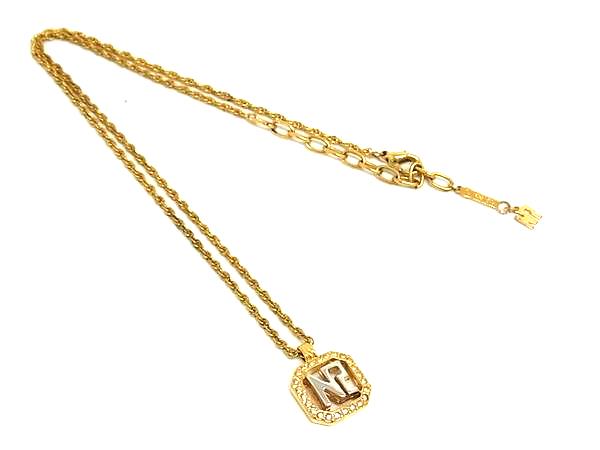 Pearl - ■美品■ NINA RICCI ニナリッチ ロゴ ラインストーン ネックレス ペンダント アクセサリー ゴールド系×シルバー系 DK4300