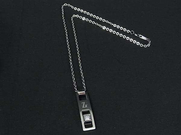 ■極美品■ Zanipolo Terzini ザニポロタルツィーニ ギミック 4面 スワロフスキー ネックレス ペンダンド シルバー系 DK4394(4)
