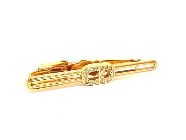 樂天商城 - ■美品■ ChristianDior ディオール ヴィンテージ ラインストーン ネクタイピン タイクリップ アクセサリー ゴールド系 DL8678