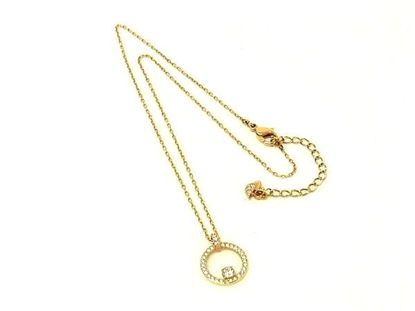 Other - ■極美品■ SWAROVSKI スワロフスキー ラインストーン ネックレス ペンダント アクセサリー レディース ゴールド系 DN1879