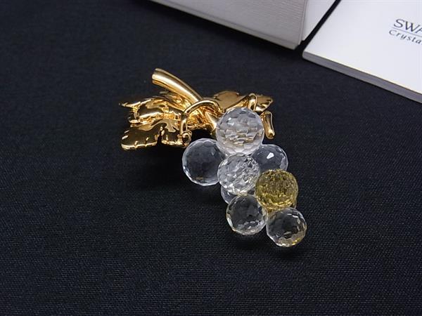 SWAROVSKI スワロフスキー グレープ ぶどう 葡萄 ピンブローチ ピンバッジ アクセサリー クリア×ゴールド系 DP5279