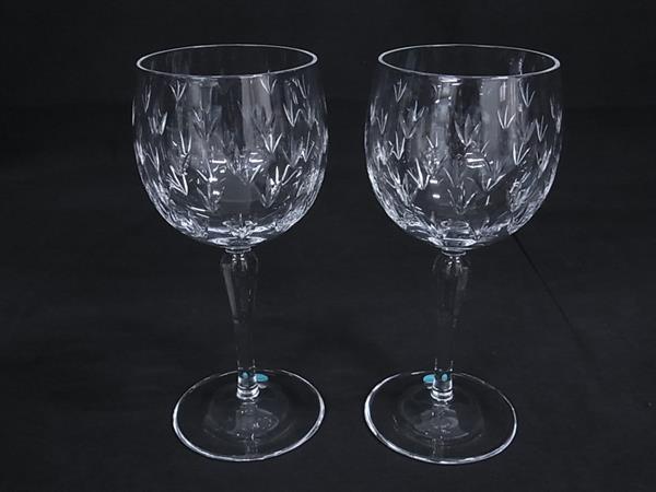 ■新品同様■ TIFFANY＆Co ティファニー フローレット ペアグラス ワイングラス テーブルウェア 食器 2客セット クリア BM8638 2