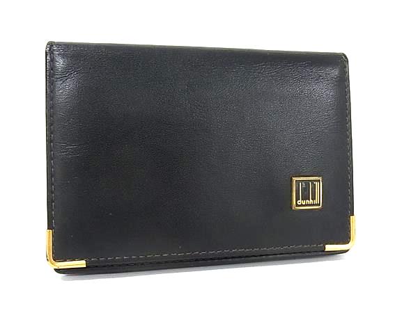 乐天商城 - ■美品■ dunhill ダンヒル レザー カードケース カード入れ 名刺入れ ビジネス 紳士 メンズ ブラック系×ゴールド系 DD9522