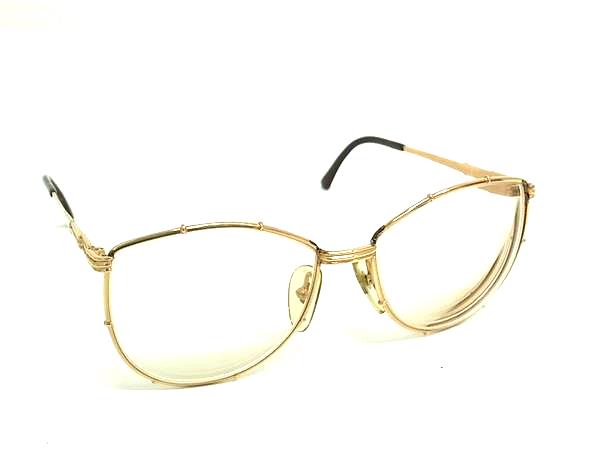 ChristianDior クリスチャンディオール 2249 40 度入り メガネ めがね 眼鏡 レディース メンズ ゴールド系 DK4045